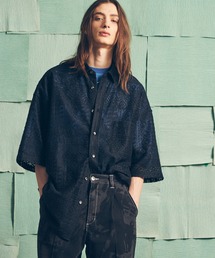 MAISON SPECIAL | 《ユニセックスアイテム》ジオメトリックレースプライムオーバーショートスリーブシアーシャツ 【MAISON SPECIAL/メゾンスペシャル】(シャツ/ブラウス)