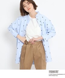 SNOOPY（スヌーピー）の「◆PEANUTS/ピーナッツ スヌーピーシルエット オックスボタンダウン総柄シャツ（シャツ/ブラウス）」