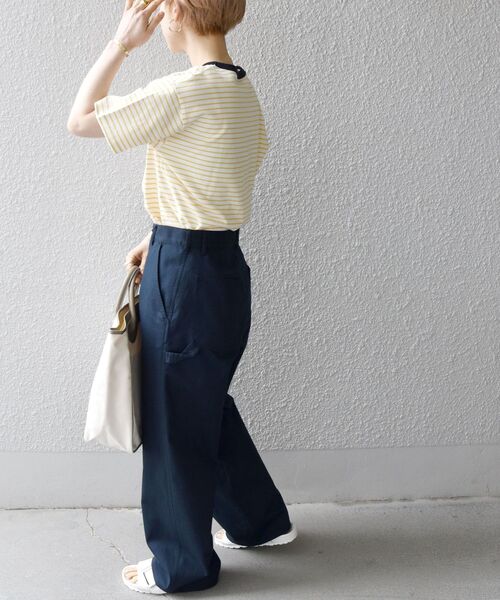 SHIPS any（シップス エニィ）の「【SHIPS any別注】THE KNiTS: カラーボーダー リンガーTEE◇（Tシャツ/カットソー・レディース・ホワイト/ネイビー/イエロー・ONE SIZE）」の6枚目の写真