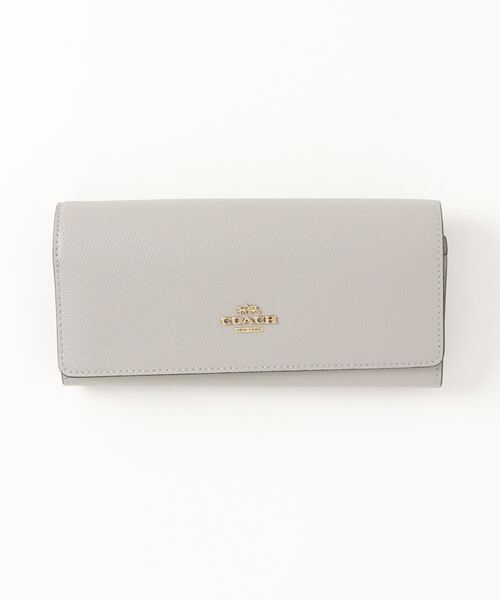 COACH（コーチ）の「フラップ ウォレット クロスグレイン レザー（パスケース付き）（財布・レディース・グレー系その他・ONE）」の5枚目の写真