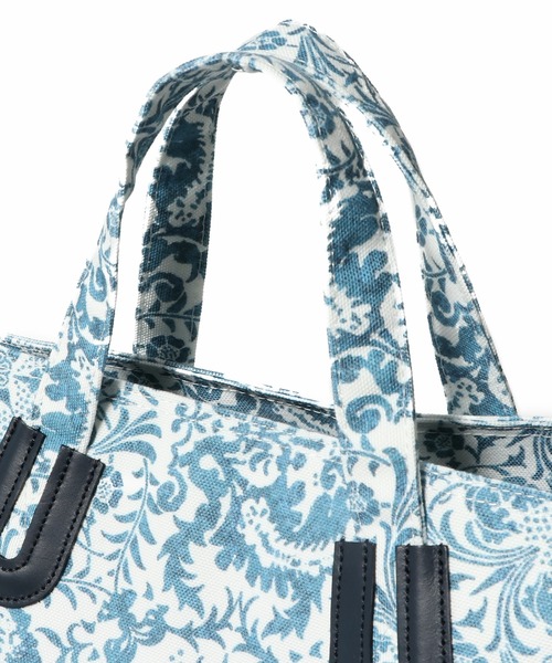 NOMADIS トートバッグL キャンバス地　 総柄ターコイズブルー　Arles NOMADIS（ノマディス）の「【NOMADIS】トートバッグXL/Arles