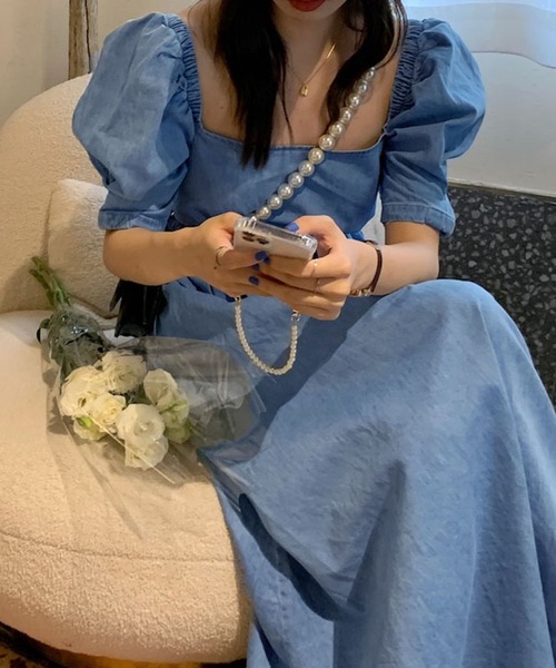 Jewelobe（ジュエローブ）の「パフスリーブカットアウトデニムワンピース（ワンピース・レディース・ブルー・FREE）」の8枚目の写真