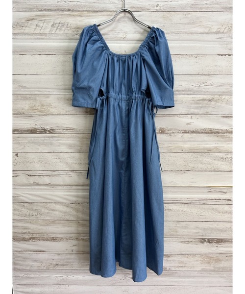 Jewelobe（ジュエローブ）の「パフスリーブカットアウトデニムワンピース（ワンピース・レディース・ブルー・FREE）」の16枚目の写真