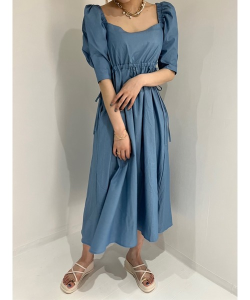 Jewelobe（ジュエローブ）の「パフスリーブカットアウトデニムワンピース（ワンピース・レディース・ブルー・FREE）」の21枚目の写真