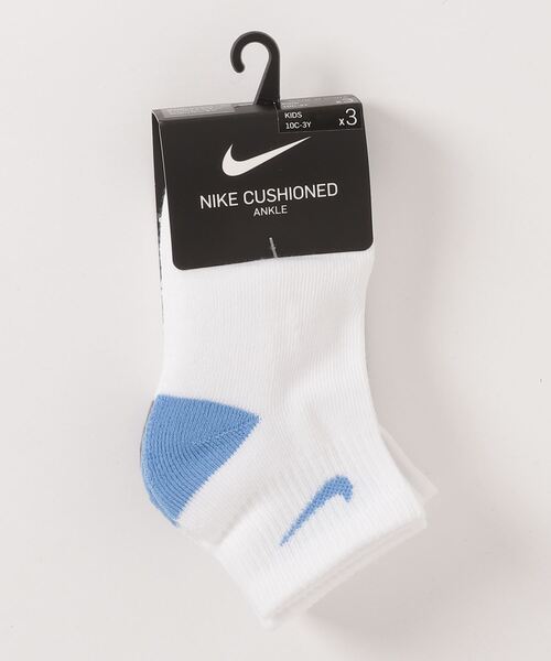 NIKE(ナイキ)の「NIKE/ナイキ POP COLOR ANKLE 3PK/ポップカラー アンクル 3パック ソックス(ソックス/靴下・キッズ・ブルー系その他/マルチ・17-21cm)」の1枚目の写真