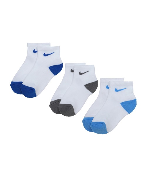 NIKE(ナイキ)の「NIKE/ナイキ POP COLOR ANKLE 3PK/ポップカラー アンクル 3パック ソックス(ソックス/靴下・キッズ・ブルー系その他/マルチ・17-21cm)」の6枚目の写真