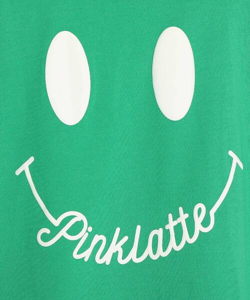 PINK-latte(ピンクラテ)の「【スマイリー・フェイス】スマイリーコラボショート丈Tシャツ(Tシャツ/カットソー・キッズ・オフホワイト/グリーン・15 /14/16)」の14枚目の写真