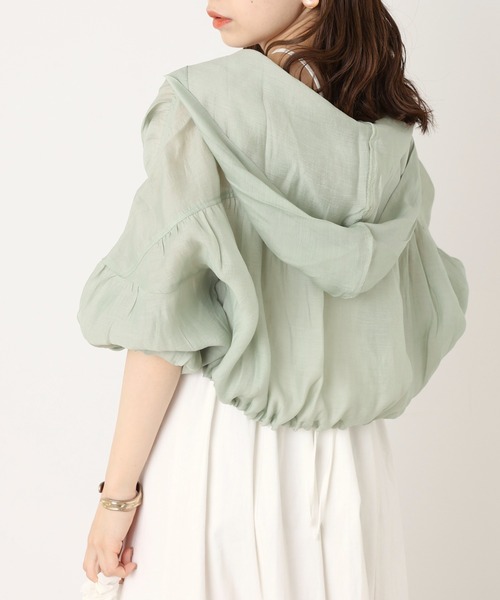 Chico（チコ）の「ショート丈ナイロンフードブルゾン（シャツ/ブラウス・レディース・ホワイト/ミント/ピンク・FREE）」の12枚目の写真