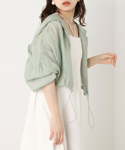 Chico（チコ）の「ショート丈ナイロンフードブルゾン（シャツ/ブラウス・レディース・ホワイト/ミント/ピンク・FREE）」の17枚目の写真