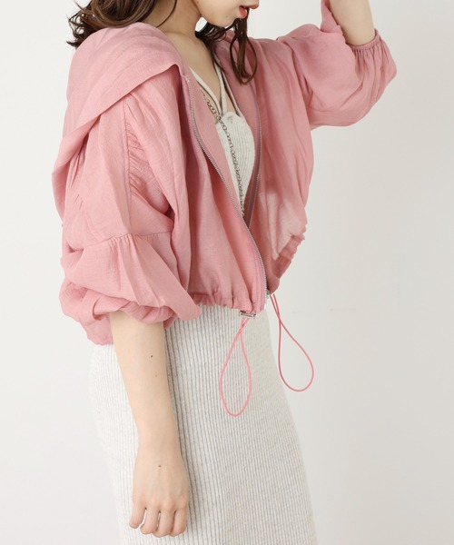 Chico（チコ）の「ショート丈ナイロンフードブルゾン（シャツ/ブラウス・レディース・ホワイト/ミント/ピンク・FREE）」の22枚目の写真