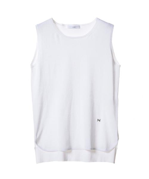 ASTRAET(アストラット)の「ASTRAET(アストラット) コットン18G ラウンドネックノースリーブ◆(ニット/セーター・レディース・ホワイト/ブラック/その他1・フリー)」の2枚目の写真