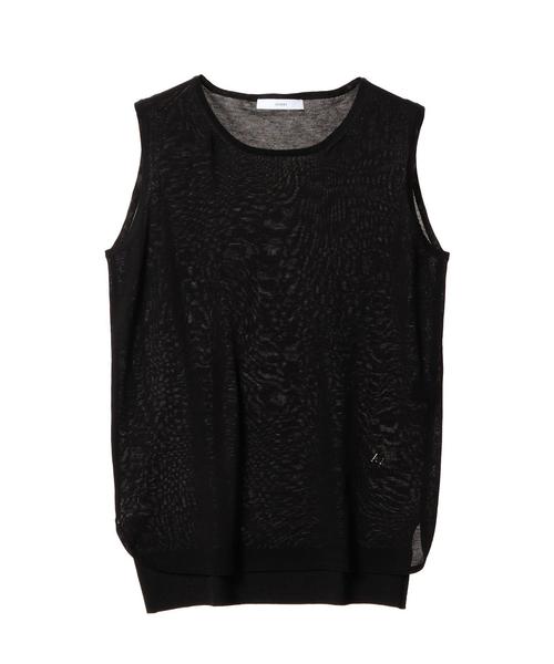 ASTRAET(アストラット)の「ASTRAET(アストラット) コットン18G ラウンドネックノースリーブ◆(ニット/セーター・レディース・ホワイト/ブラック/その他1・フリー)」の3枚目の写真