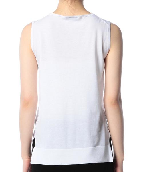 ASTRAET(アストラット)の「ASTRAET(アストラット) コットン18G ラウンドネックノースリーブ◆(ニット/セーター・レディース・ホワイト/ブラック/その他1・フリー)」の6枚目の写真