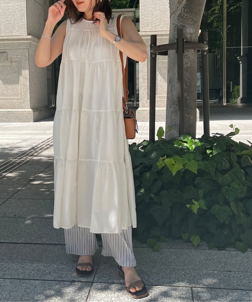 Chez toi(シェトワ)の「ノースリボリュームティアードワンピース(ワンピース・レディース・ブラック/レッド/オフホワイト・FREE)」の16枚目の写真