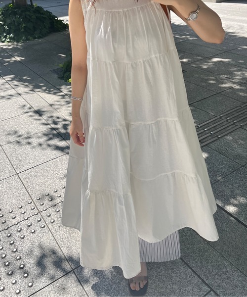 Chez toi(シェトワ)の「ノースリボリュームティアードワンピース(ワンピース・レディース・ブラック/レッド/オフホワイト・FREE)」の22枚目の写真