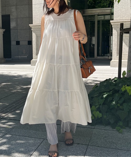 Chez toi(シェトワ)の「ノースリボリュームティアードワンピース(ワンピース・レディース・ブラック/レッド/オフホワイト・FREE)」の20枚目の写真