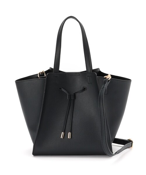 grove（グローブ）の「◆1枚革風フロントベルト2WAYトート（トートバッグ・レディース・ライトグレー/ダークグレー/ブラック/ピンク系/グリーン系その他5・00）」の2枚目の写真