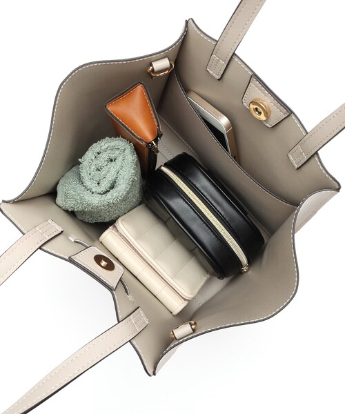 grove（グローブ）の「◆1枚革風フロントベルト2WAYトート（トートバッグ・レディース・ライトグレー/ダークグレー/ブラック/ピンク系/グリーン系その他5・00）」の14枚目の写真