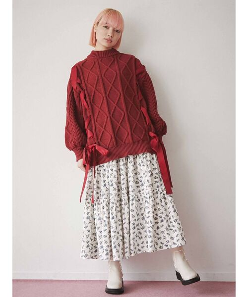 merry jenny（メリージェニー）の「フリルトラックソールブーツ（ブーツ・レディース・アイボリー/ブラック・MEDIUM/LARGE）」の22枚目の写真