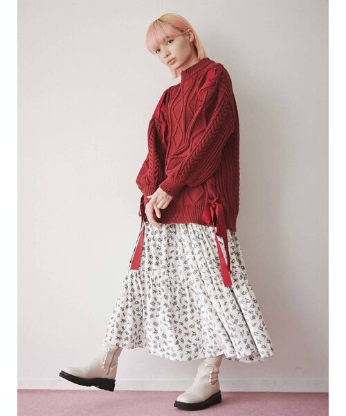 merry jenny（メリージェニー）の「フリルトラックソールブーツ（ブーツ・レディース・アイボリー/ブラック・MEDIUM/LARGE）」の21枚目の写真