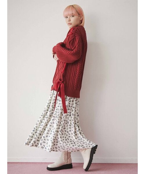 merry jenny（メリージェニー）の「フリルトラックソールブーツ（ブーツ・レディース・アイボリー/ブラック・MEDIUM/LARGE）」の20枚目の写真