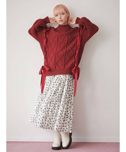 merry jenny（メリージェニー）の「フリルトラックソールブーツ（ブーツ・レディース・アイボリー/ブラック・MEDIUM/LARGE）」の18枚目の写真