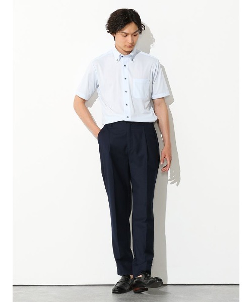 Perfect Suit FActory(パーフェクトスーツファクトリー)の「【バイオセンサー/完全ノーアイロン】半袖アイシャツ ホワイト/グレー/サックス/ラベンダー WEB限定(ビジネスシャツ・メンズ・ライトグレー/サックスブルー/ホワイト/ラベンダー・3L/M/L/S/LL)」の8枚目の写真