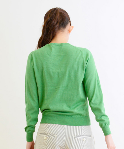 NIMES（ニーム）の「16Gピマコットン クルーネックカーディガン（カーディガン/ボレロ・レディース・ベージュ/オフホワイト/グリーン/ネイビー/イエロー・ONE SIZE）」の8枚目の写真