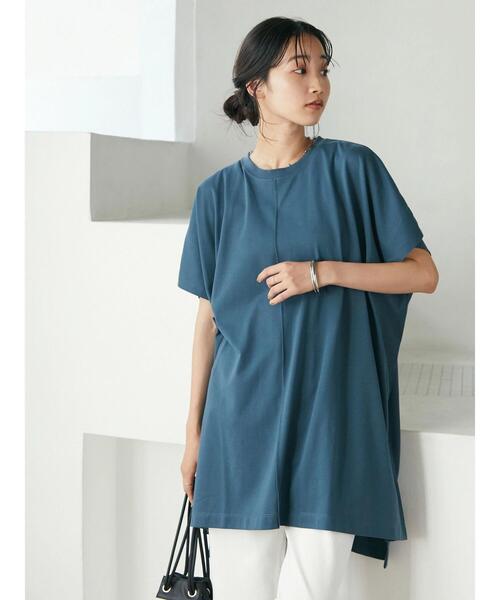 CRAFT STANDARD BOUTIQUE(クラフトスタンダードブティック)の「スクエアチュニック *(Tシャツ/カットソー・レディース・ブラウン/グレー/オフホワイト/グリーン・FREE)」の9枚目の写真