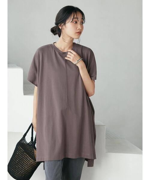 CRAFT STANDARD BOUTIQUE(クラフトスタンダードブティック)の「スクエアチュニック *(Tシャツ/カットソー・レディース・ブラウン/グレー/オフホワイト/グリーン・FREE)」の12枚目の写真