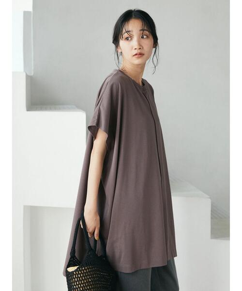 CRAFT STANDARD BOUTIQUE(クラフトスタンダードブティック)の「スクエアチュニック *(Tシャツ/カットソー・レディース・ブラウン/グレー/オフホワイト/グリーン・FREE)」の13枚目の写真