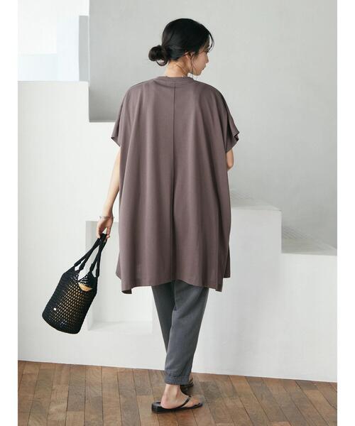 CRAFT STANDARD BOUTIQUE(クラフトスタンダードブティック)の「スクエアチュニック *(Tシャツ/カットソー・レディース・ブラウン/グレー/オフホワイト/グリーン・FREE)」の17枚目の写真