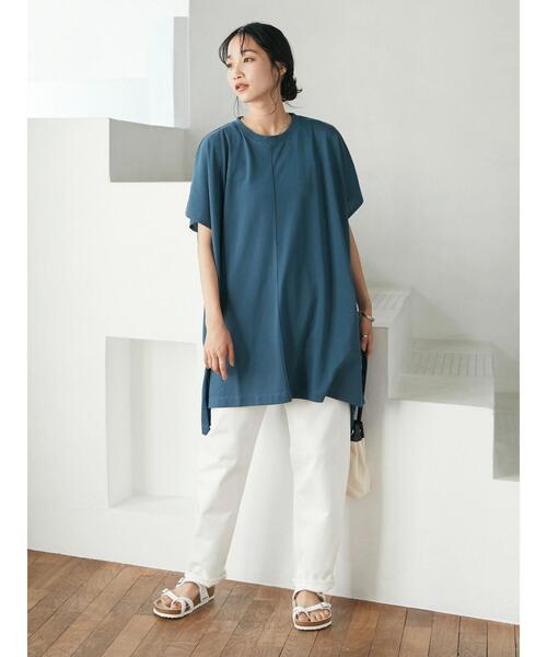 CRAFT STANDARD BOUTIQUE(クラフトスタンダードブティック)の「スクエアチュニック *(Tシャツ/カットソー・レディース・ブラウン/グレー/オフホワイト/グリーン・FREE)」の20枚目の写真
