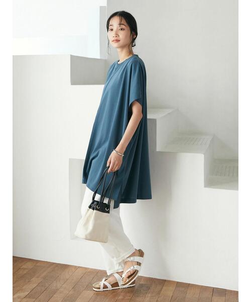 CRAFT STANDARD BOUTIQUE(クラフトスタンダードブティック)の「スクエアチュニック *(Tシャツ/カットソー・レディース・ブラウン/グレー/オフホワイト/グリーン・FREE)」の21枚目の写真