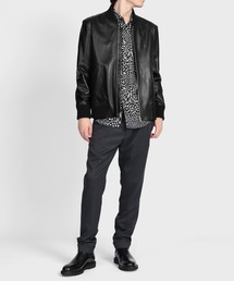 Paul Smith ポールスミス ラムレザージャケットシャツ 黒 M Paul Smith ラムレザーシャツ ジャケット 本革 羊革 M 黒 比翼