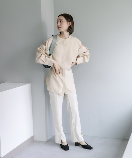 mystic(ミスティック)の「センタースリットパンツ(その他パンツ・レディース・ブラック/オフホワイト/グリーン・1/2)」の15枚目の写真