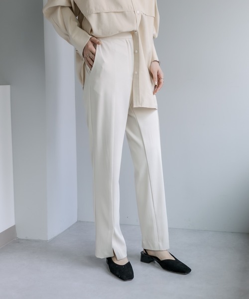 mystic(ミスティック)の「センタースリットパンツ(その他パンツ・レディース・ブラック/オフホワイト/グリーン・1/2)」の4枚目の写真