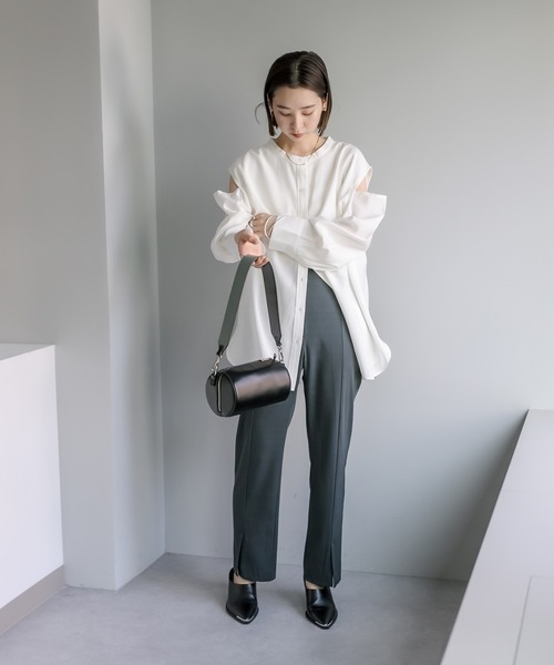 mystic(ミスティック)の「センタースリットパンツ(その他パンツ・レディース・ブラック/オフホワイト/グリーン・1/2)」の13枚目の写真