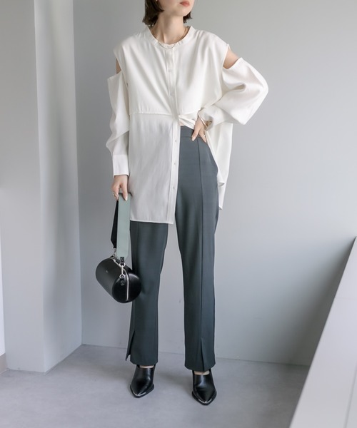 mystic(ミスティック)の「センタースリットパンツ(その他パンツ・レディース・ブラック/オフホワイト/グリーン・1/2)」の21枚目の写真