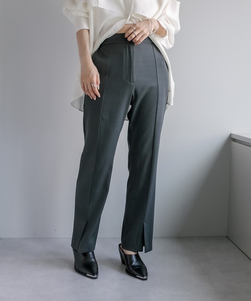 mystic(ミスティック)の「センタースリットパンツ(その他パンツ・レディース・ブラック/オフホワイト/グリーン・1/2)」の8枚目の写真