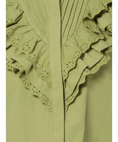 CALNAMUR（カルナムール）の「ボリュームフリルブラウス（シャツ/ブラウス・レディース・ホワイト/グリーン・FREE）」の13枚目の写真