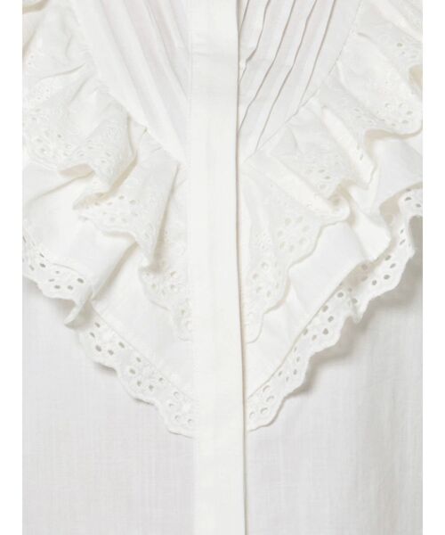 CALNAMUR（カルナムール）の「ボリュームフリルブラウス（シャツ/ブラウス・レディース・ホワイト/グリーン・FREE）」の14枚目の写真