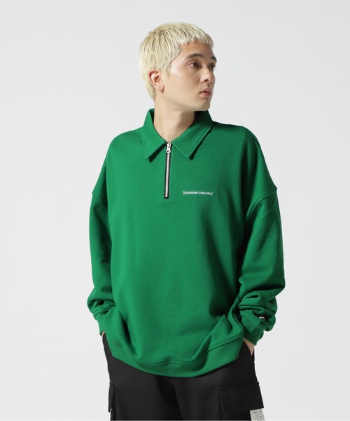 DANKE SCHON（ダンケシェーン）の「DankeSchon/ダンケシェーン/ハーフジップスウェット（スウェット・メンズ・グリーン/ブラック/オレンジ・F）」の3枚目の写真