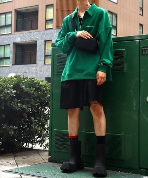 DANKE SCHON（ダンケシェーン）の「DankeSchon/ダンケシェーン/ハーフジップスウェット（スウェット・メンズ・グリーン/ブラック/オレンジ・F）」の8枚目の写真