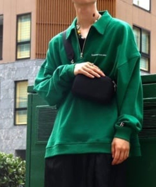 DANKE SCHON（ダンケシェーン）の「DankeSchon/ダンケシェーン/ハーフジップスウェット（スウェット・メンズ・グリーン/ブラック/オレンジ・F）」の15枚目の写真