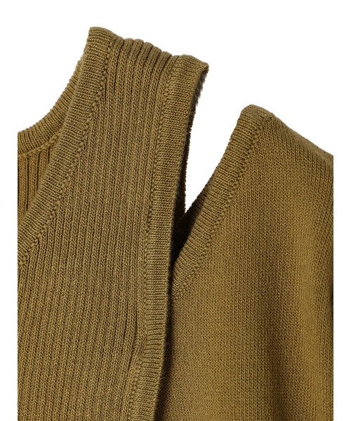 Green　Parks（グリーンパークス）の「☆remi ☆プロデュースアイテム　アシンメトリーショルダースキンアウトニットプルオーバー（Tシャツ/カットソー・レディース・ブラウン/オフホワイト/カーキ・FREE）」の16枚目の写真