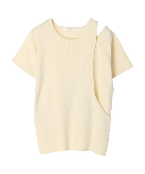 Green　Parks（グリーンパークス）の「☆remi ☆プロデュースアイテム　アシンメトリーショルダースキンアウトニットプルオーバー（Tシャツ/カットソー・レディース・ブラウン/オフホワイト/カーキ・FREE）」の8枚目の写真