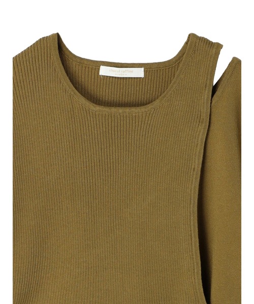 Green　Parks（グリーンパークス）の「☆remi ☆プロデュースアイテム　アシンメトリーショルダースキンアウトニットプルオーバー（Tシャツ/カットソー・レディース・ブラウン/オフホワイト/カーキ・FREE）」の12枚目の写真