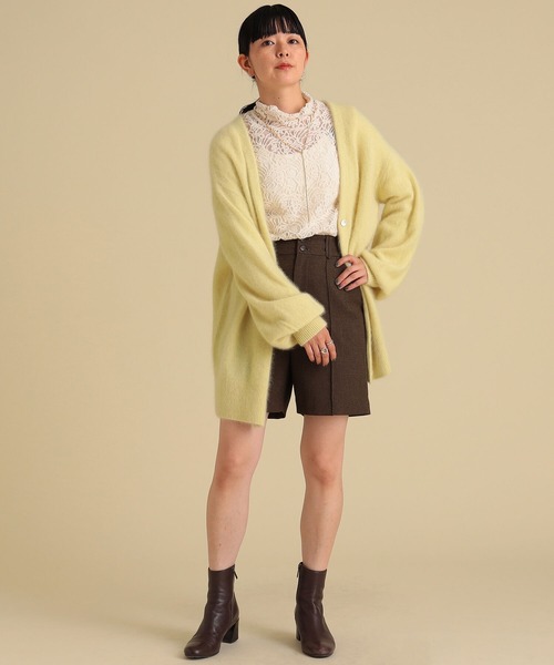 Ray BEAMS(レイビームス)の「Ray BEAMS / フラッフィー Vネック カーディガン(ニット/セーター・レディース・イエロー/ブルー系その他2/ブラウン系その他4・ONE SIZE)」の7枚目の写真