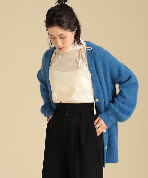 Ray BEAMS(レイビームス)の「Ray BEAMS / フラッフィー Vネック カーディガン(ニット/セーター・レディース・イエロー/ブルー系その他2/ブラウン系その他4・ONE SIZE)」の10枚目の写真